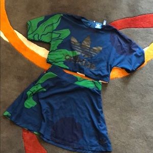 Two piece Adidas Originals jungle print set